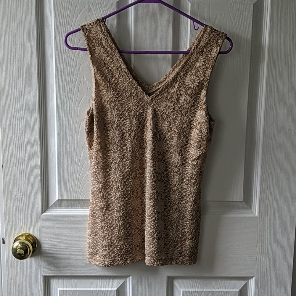 Banana Republic gold lacey top